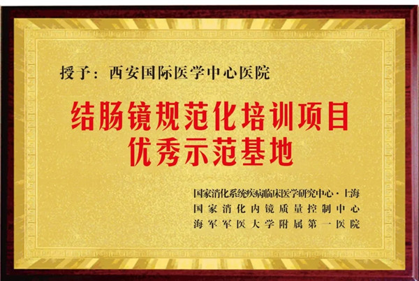 西安國際醫(yī)學中心醫(yī)院榮獲“國家結(jié)腸鏡規(guī)范化培訓項目優(yōu)秀示范基地”
